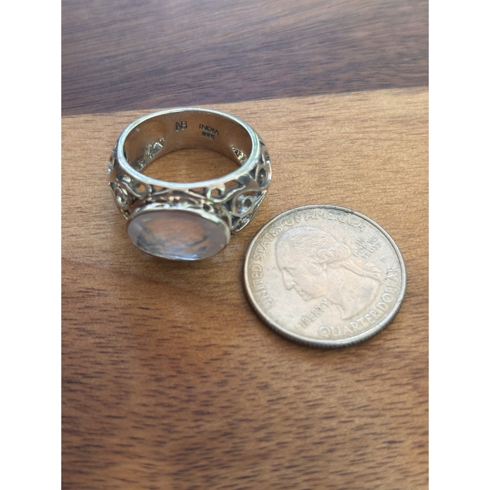 Nicky Butler Sterling Silver Rose Quartz Ring Size 8 - Picture 7 of 7